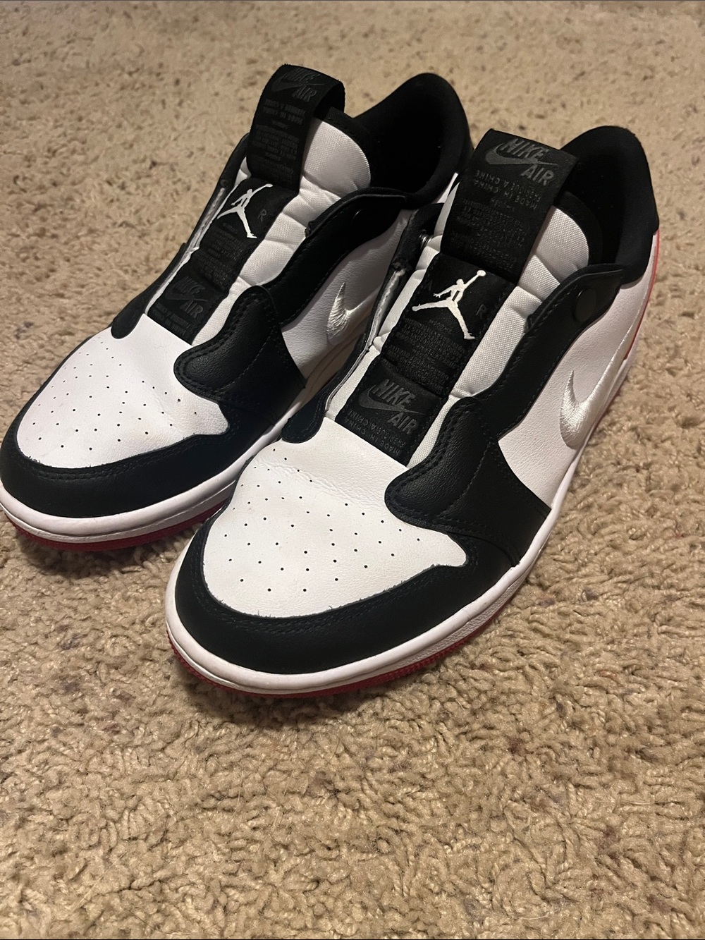 Nike Air Jordan Low-Top Sneakers - White / Black / Red Accents